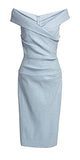 TERI JON - Off-The-Shoulder Metallic Cocktail Dress - Size 10