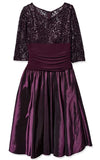 Sequin Lace Taffeta Skirt Evening Dress