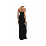 HALSTON HERITAGE Heritage - Strapless Metallic Black Gown, Size 12