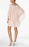 XSCAPE - Women's Pink Kimono Sleeve Short Shift Formal Dress - Size 4