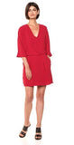 HALSTON - Kimono Sleeve Faux Wrap Dress - Size 8