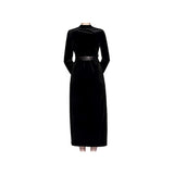 MIGEER - Women's Velvet Evening Gowns Bodycon Pencil Elegant Formal Dress - Size M