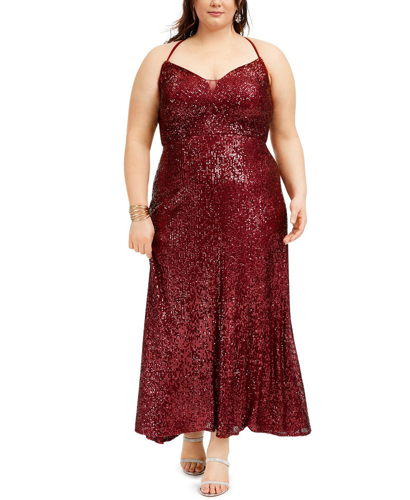 Morgan & Company Trendy Plus Size Sequined Gown - Size 14W