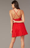 PROMGIRL - Short Chiffon Open-Back Red Homecoming Dress