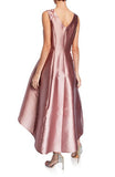 TERI JON - Sleeveless High-Low Gazar Dress with Beaded Trim - Size 12