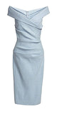 TERI JON - Off-The-Shoulder Metallic Cocktail Dress - Size 6