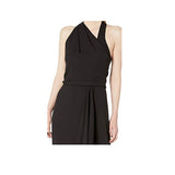 HALSTON - Women's Draped Asymmetric Georgette Gown - Size 8