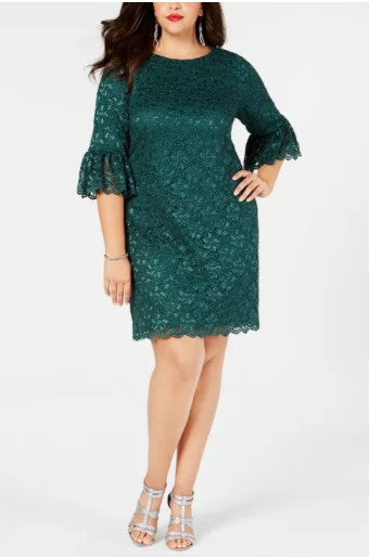 JESSICA HOWARD - Glitter Lace Sheath Dress - Size 10P