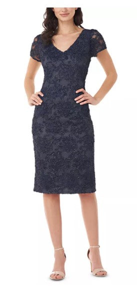 JS COLLECTIONS Soutache Embroidered Sheath Dress - Size 6