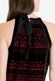 MAX STUDIO LONDON - Women's Printed Velvet A-Line Dress - Size S