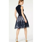 SL Fashions Illusion Soutache-Trim Party Dress - Size 10