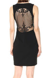 GUESS - Women's Black Sequined Fishnet-back Cocktail Sheath Dress - Size 12