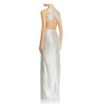 Aidan by Aidan Mattox Womens Champaign Metallic Evening Gown - Size 2