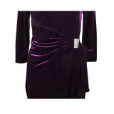 Jessica Howard Womens Purple Velvet Embellished Party Sheath Dress - Size 10P