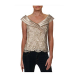 Alex Evinings Beige Embroidered top - Size 10