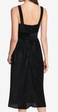 GUESS - Black Velvet V-Neck Pleated dress - Size 4