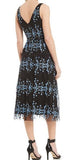 Gianni Bini Emily embroidered black and blue midi dress - Size 6