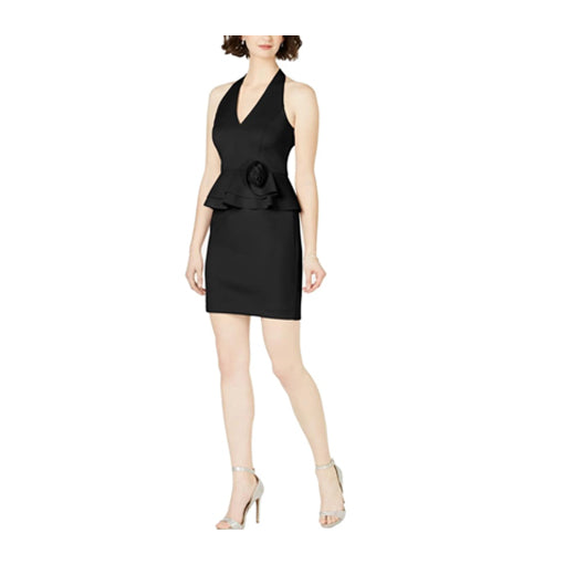 JESSICA HOWARD WOMENS SCUBA FLORAL PARTY DRESS - Black, Size 10