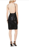 Adrianna Papell Womens Halter Dress Sequined Midi - Size 8