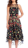 ALEX MARIE Floral Mesh Overlay Dress - Size 6