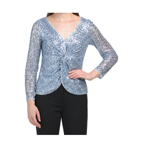 ADRIANNA PAPELL Sequin Twist Top - Size 8P
