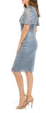 JESSICA HOWARD - Women's Flutter Sleeve Glitter Sheath Dress - Size 16