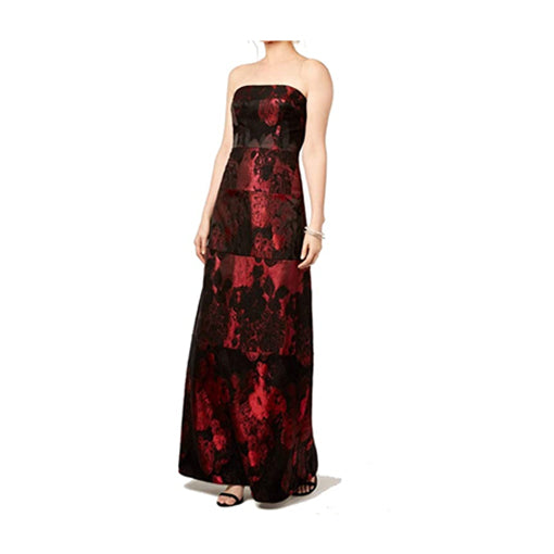 ADRIANNA PAPELL Women's Metallic Strapless Jacqard Ball Gown Dress - Size 6