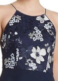 AIDAN MATTOX - Women's Embroidered High-Low Evening Dress - Size 8