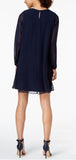 BETSY & ADAM - Womens Breaded Long Sleeve V Neck Mini Formal Dress - Size 6