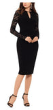 Betsy & Adam - Women's Black Sheer-sleeve Dress - Size 14