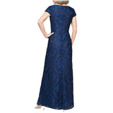 Alex Evenings Women's Long Velvet Burnout Dress - Size 12