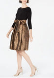 JESSICA HOWARD Gold 3/4 Sleeve Knee Length Peasant Dress - Size 10