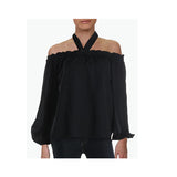 SADIE & SAGE WOMENS OFF-THE-SHOULDER RUFFLED PULLOVER TOP - Size XS