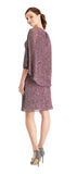 SLNY - Pink Short Sleeve Above the Knee Sheath Dress - Size 8