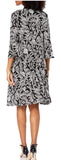 R&M Richards Women's Two Piece Printed Duster Hacket and Solid Stretch Dress - Size 8