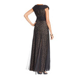 PATRA Ball Gown Lace Pleated Black/Nude Dress - Size 6