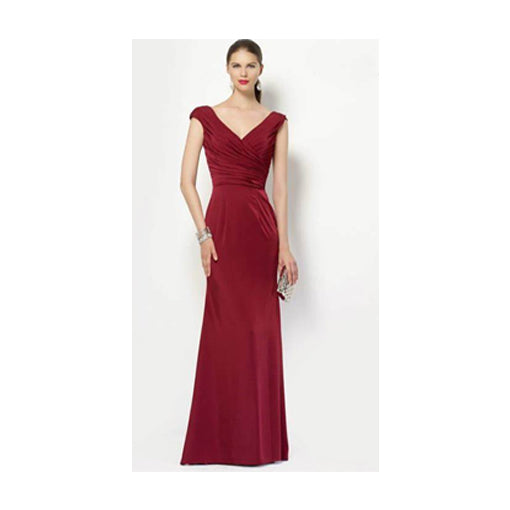 ALYCE PARIS Burgundy Red Pleated Gown - Size 2