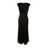 PATRA Ball Gown Lace Pleated Black/Nude Dress - Size 4