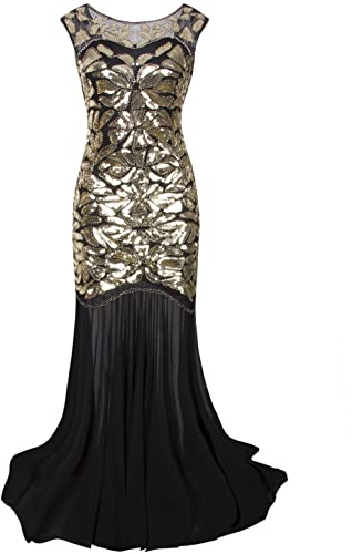 Metme Womens Dress Gold Black Gown Sleeveless Sequin Shiny = Size XS