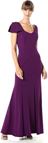 Alex Evenings Women's Long Embellished Crepe Fit and Flare Dress - Size 10