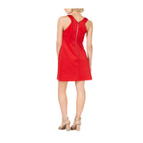 Bar III Cross-Front Fit & Flare Dress Real Red - Size S