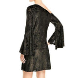Laundry by Shelli Segal Womens Black One Shoulder GOLD SHIMMER Cocktail Dress - Size 2