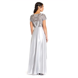 ADRIANNA PAPELL Embroidered Satin Hi-low Gown - Size 6