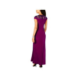 ADRIANNA PAPELL Womens Purple Maxi Sheath Formal Dress - Size 8