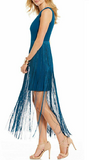 AIDAN MATTOX - Women's Cocktail Dress Fringe Sleeveless - Size 8