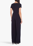 ADRIANNA PAPELL Crepe Cascade Jumpsuit, Midnight - Size 8