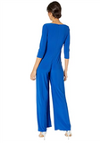 ADRIANNA PAPELL Shirred Jersey Jumpsuit w/ Broach Detail - Size 10