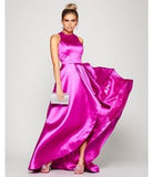 B. DARLIN Magenta Open Back Evening Gown - Size 5