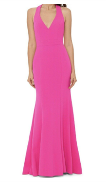 BETSY & ADAM Crepe Pink Ball Gown - Size 2