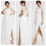 FRENCH CONNECTION Isla Embellished Dress, Summer Ivory - Size 4